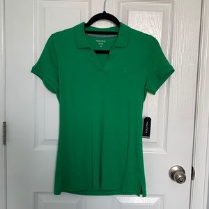 Nautica green V neck polo shirt. NWT